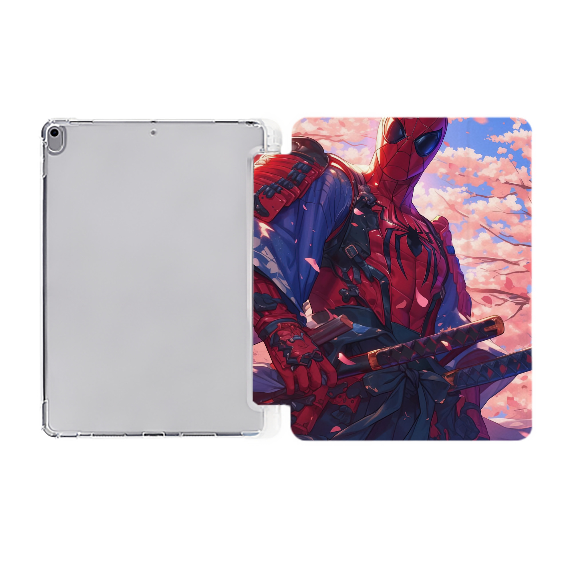 （画像用） Spider Man スパイダーマン IPad ケース ペン収納付き 三つ折りスタンド PUレザー×シリコン 対応機種9.5/10.5/10.9インチ